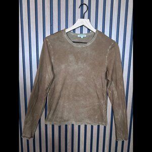 Cotton Citizen T Shirt Small Womens Brown Tie Dye Long Sleeve 100% Supima Cotton